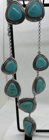 Georgia Blue Turquoise Necklace & Earring Set