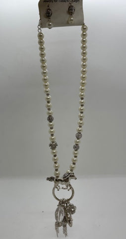 Cowgirls and Pearls Necklace & Earring Set