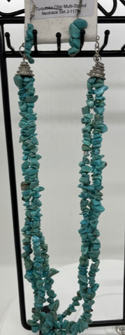 Turquoise Chip multi strand necklace set