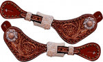 Showman Ladies Floral Tooled Spur Straps