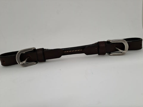 Buffalo Rolled Leather Curb/Slobber Strap - Dark Oil